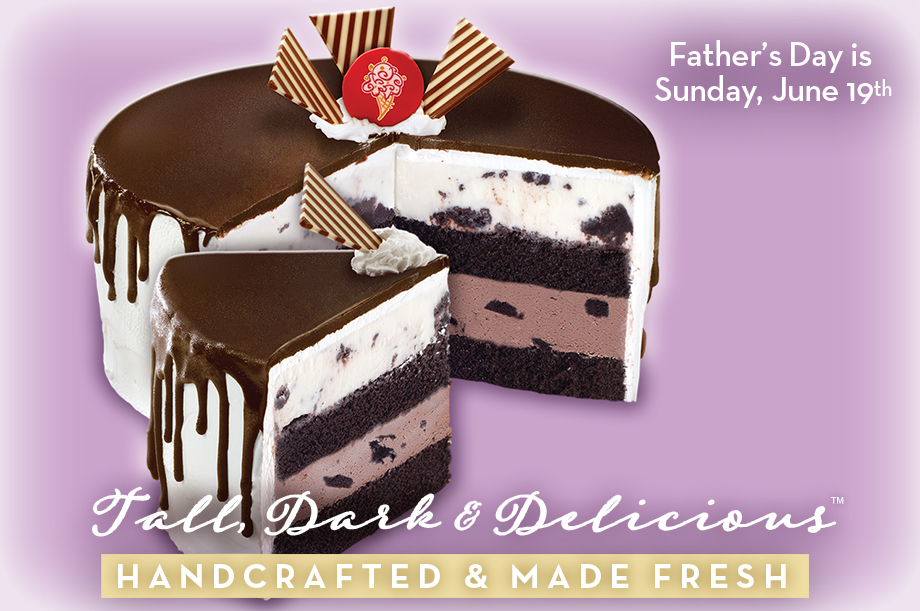 Father's Day is Sunday, June 19th, Cold Stone Creamery's Tall, Dark and Delicious™ Ice Cream Cake Handcrafted & Made Fresh