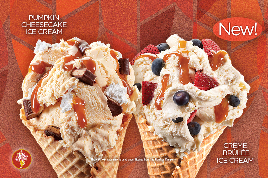 New! Pumpkin Cheesecake Ice Cream and Crème Brûlée Ice Cream