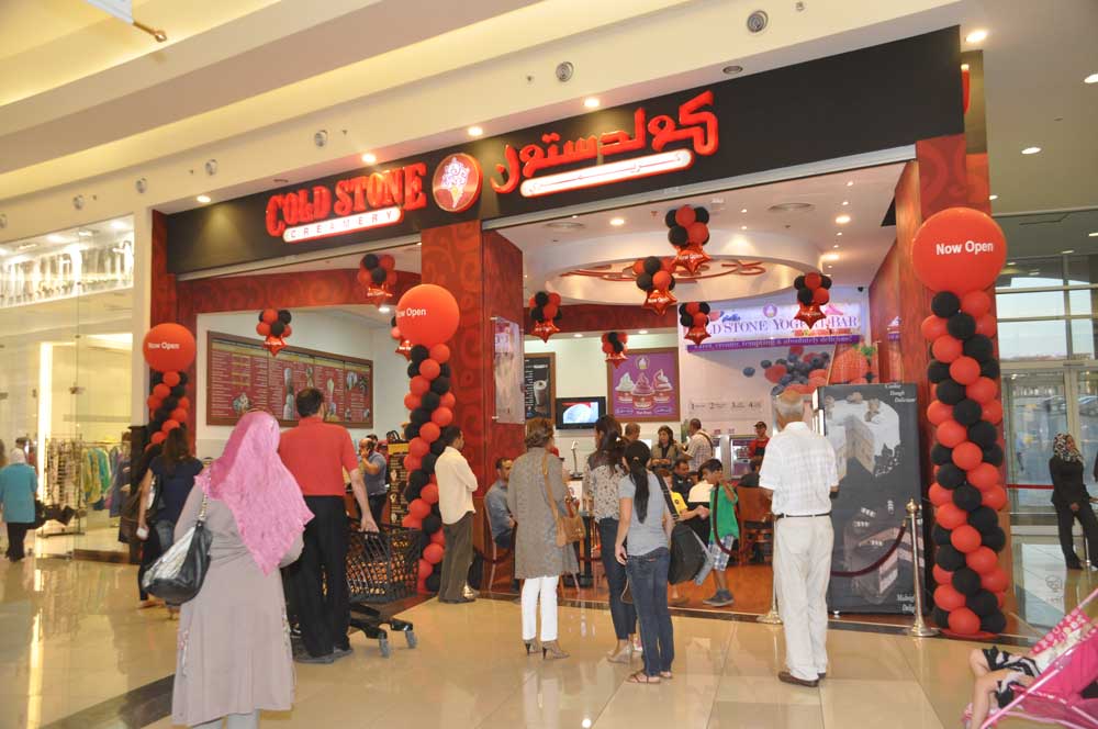 Exterior of Cold Stone Creamery grand opening in Egypt.