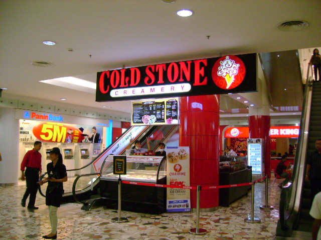 Exterior of Cold Stone Creamery in Jakarta, Indonesia.
